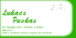 lukacs puskas business card
