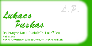 lukacs puskas business card